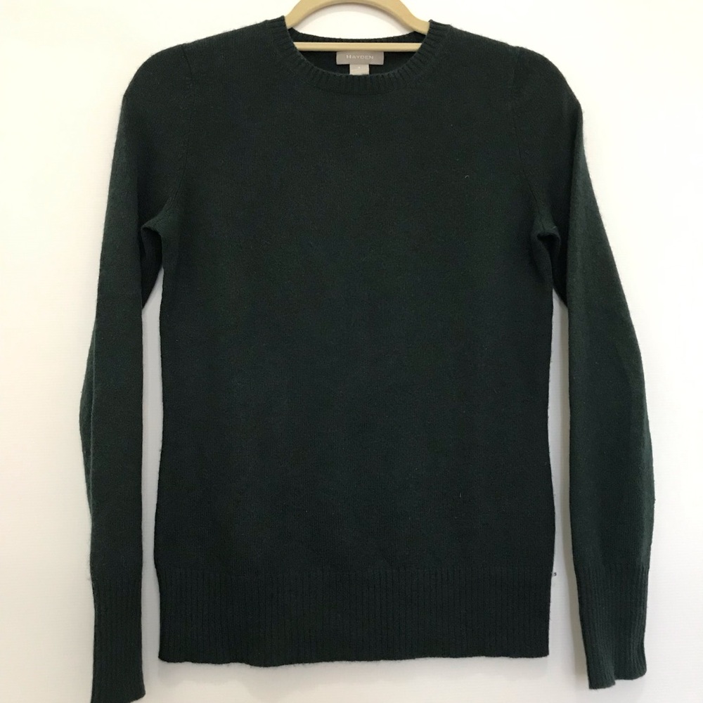 Hayden Forest Green Crewneck Cashmere Sweater Size S